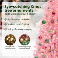 VidaXL Kerstboom met 150 led met standaard roze 150 cm pvc - thumbnail