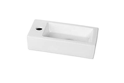 Fontein Wiesbaden Rhea Mini Rechthoek 36x18x9cm Keramiek Wit (Kraangat links)