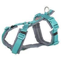 Trixie hondentuig premium trekking aqua blauw / grafiet grijs - thumbnail