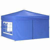 VidaXL Partytent inklapbaar met zijwanden 3x3 m blauw - thumbnail