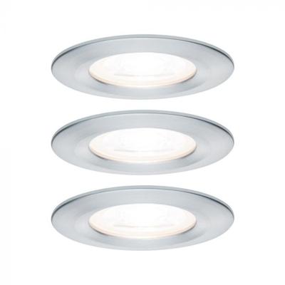 Paulmann Inbouwlamp voor badkamer Set van 3 stuks GU10 19.5 W Aluminium (gedraaid)