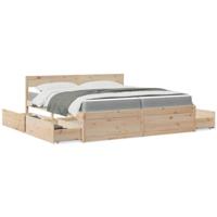 Bed met lades en matras massief grenenhout 200x200 cm - thumbnail