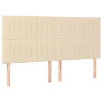 Bedframe zonder matras stof crèmekleurig 200x200 cm - thumbnail