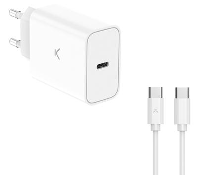 Oplader KSIX Wit 30 W Oplader KSIX Wit 30 W