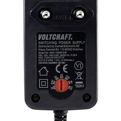 VOLTCRAFT SNG-1000N-OW Stekkernetvoeding, instelbaar 1 A 12 W Uitgangsspanning regelbaar, Open kabeleinden