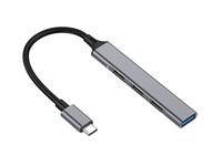 Equip 128961 USB-hub 4-poorts 1x3.0/3x2.0 USB->USB-C grijs - thumbnail