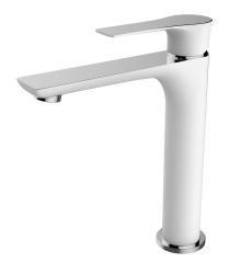 Wastafelmengkraan Larga hoog en Wit Chroom Wastafelmengkraan Larga hoog en Wit Chroom