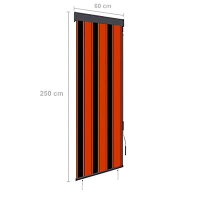 VidaXL Rolgordijn voor buiten 60x250 cm oranje en bruin VidaXL Rolgordijn voor buiten 60x250 cm oranje en bruin