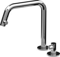 Clou Kaldur Wastafel Mengkraan 2-gats Rechts Chroom - thumbnail