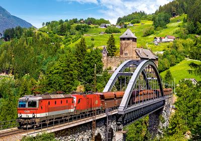Selecta Castorland legpuzzel train on the bridge, 500st. - thumbnail