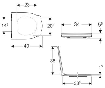 Geberit Bambini Closetzitting top-fix 34x40x5,5 cm Karmijnrood