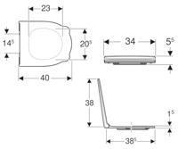 Geberit Bambini Closetzitting top-fix 34x40x5,5 cm Karmijnrood - thumbnail