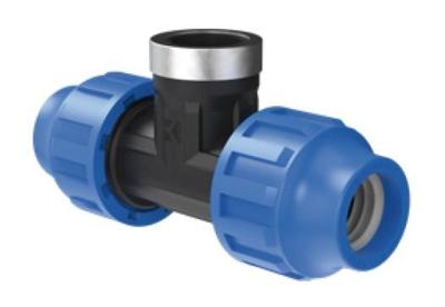Kirchhoff PP T-adapter, 32 mm x 3/4"IG x 32 mm, klemkoppeling voor HDPE - 984844717