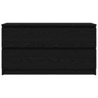 Tv-meubel 100x35x54 cm bewerkt hout zwart - thumbnail