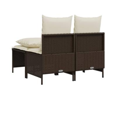 4-delige Loungeset met kussens poly rattan bruin 4-delige Loungeset met kussens poly rattan bruin