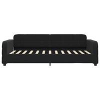 Slaapbank met matras 90x200 cm fluweel zwart - thumbnail