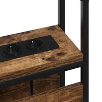 Opberghoofdbord Gerookt eiken 160 cm Bewerkt hout - thumbnail