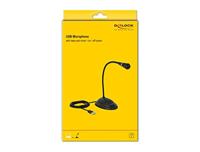 Delock 65871 USB-microfoon Zwanenhals Zendmethode:USB, Kabelgebonden Incl. kabel, Voet USB USB, Kabelgebonden Zwart - thumbnail