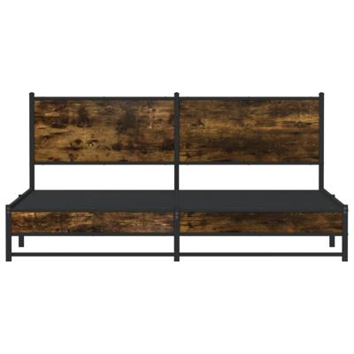 Bedframe zonder matras metaal gerookt eikenkleurig 180x200 cm