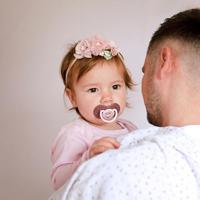 Difrax LOVI Dynamic Pacifier 18+ Months Botanic Pink Purple - Fopspeen - thumbnail