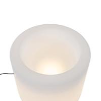 QAZQA Buiten vloerlamp bloempot wit IP44 - Flowerpot - thumbnail