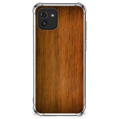 Samsung Galaxy A03 Stevig Telefoonhoesje Donker Hout Samsung Galaxy A03 Stevig Telefoonhoesje Donker Hout