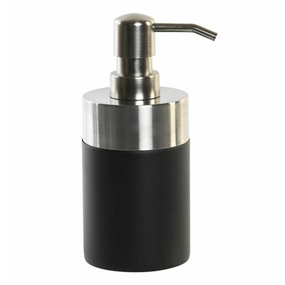 Zeepdispenser DKD Home Decor Zilverkleurig Zwart Roestvrij staal Hars 7 x 7 x 17 cm