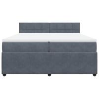 Boxspring met matras fluweel donkergrijs 200x200 cm - thumbnail