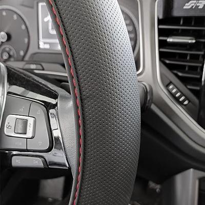 Simoni Racing Stuurwielhoes Soft Skin (elastisch) Zwart/Rood Kunstleer SRCVT56R