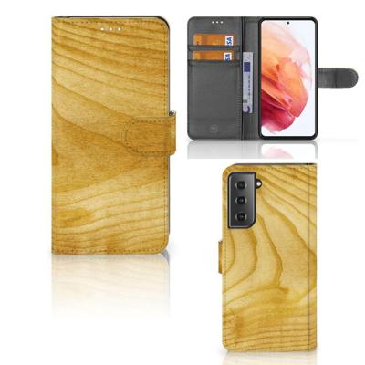 Samsung Galaxy S21 | Book Style Case | Licht Hout Samsung Galaxy S21 | Book Style Case | Licht Hout