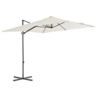 VidaXL Zweefparasol met stalen paal 250x250 cm zandkleurig - thumbnail