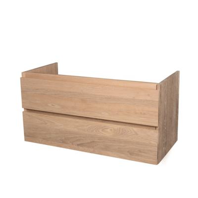 Brauer Joy - Onderkast - 100 cm - met 2 Softclose Lades Greeploos en 1 Sifon Uitsparing - Lamellen Eiken Naturel