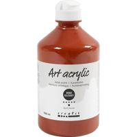 Creativ Company Acryl verf, semi-glanzend, semi-transparant, burnt sienna, 500 ml/ 1 fles - thumbnail