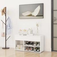 VidaXL Schoenenbank 80x30x45 cm bewerkt hout wit - thumbnail
