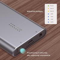 UNITEK S1206A USB-C naar PCIe/NVMe M.2 SSD 10Gbps Dual Bay-behuizing met offline kloon - thumbnail