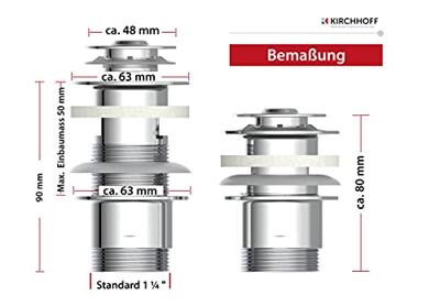 Kirchhoff DAV-2WK aftapkraan, chroom, 1 1/4" x 65 mm - 98807320