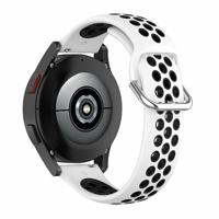By Qubix - Siliconen sportbandje met gesp - Wit + zwart - Compatible met Garmin Vivoactive 6 / Vivoactive 5 / Vivoactive 3 - Compatible Garmin bandje - thumbnail