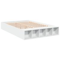 Bedframe bewerkt hout wit 150x200 cm - thumbnail