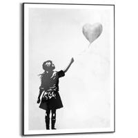 Reinders schilderij hout balloon girl 50x70cm black & white - thumbnail