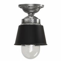 Plafondlamp Kostas zwart aluminium E27 binnen en verandalamp - thumbnail