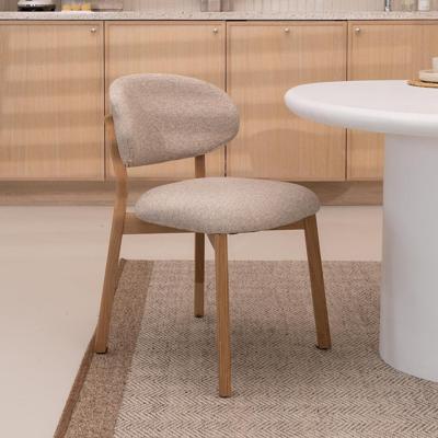 Eleonora Eetkamerstoel 'Mikky' kleur Taupe/Naturel