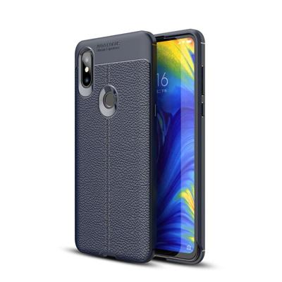 Litchi textuur TPU schokbestendig geval voor Xiaomi mix 3 (Navy Blue)