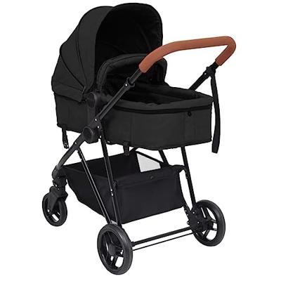 VidaXL Kinderwagen 3-in-1 staal antracietkleurig en zwart - thumbnail