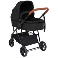 Kinderwagen 3-in-1 staal antracietkleurig en zwart - thumbnail