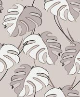 Novamur Kylie Behang met wit grijze monstera print - 81606 - thumbnail