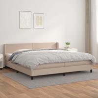 Boxspring met matras kunstleer cappuccinokleurig 140x200 cm - thumbnail