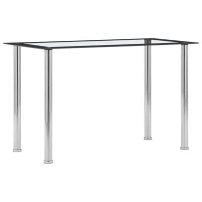 VidaXL Eettafel 120x60x75 cm gehard glas zwart en transparant VidaXL Eettafel 120x60x75 cm gehard glas zwart en transparant