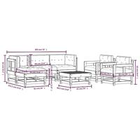 7-delige Loungeset met kussens massief douglashout - thumbnail