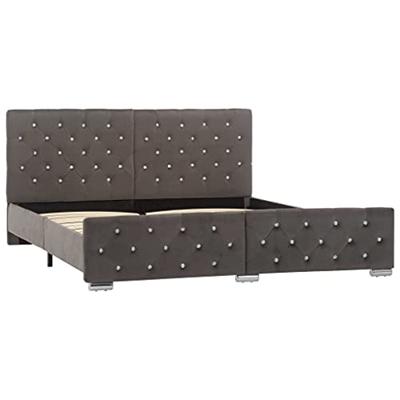 Bedframe fluweel grijs 160x200 cm