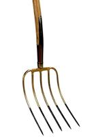 Mestvork 6 tanden houten steel 85 cm met T-greep en stift verbinding - thumbnail